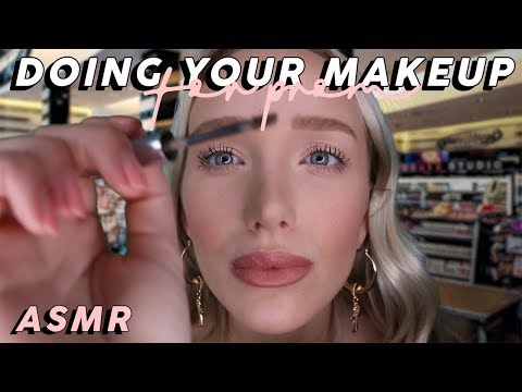 ASMR Doing Your Prom Makeup Whispered (Tapping, Mic Brushing, Latex Gloves, Lid Sounds…)