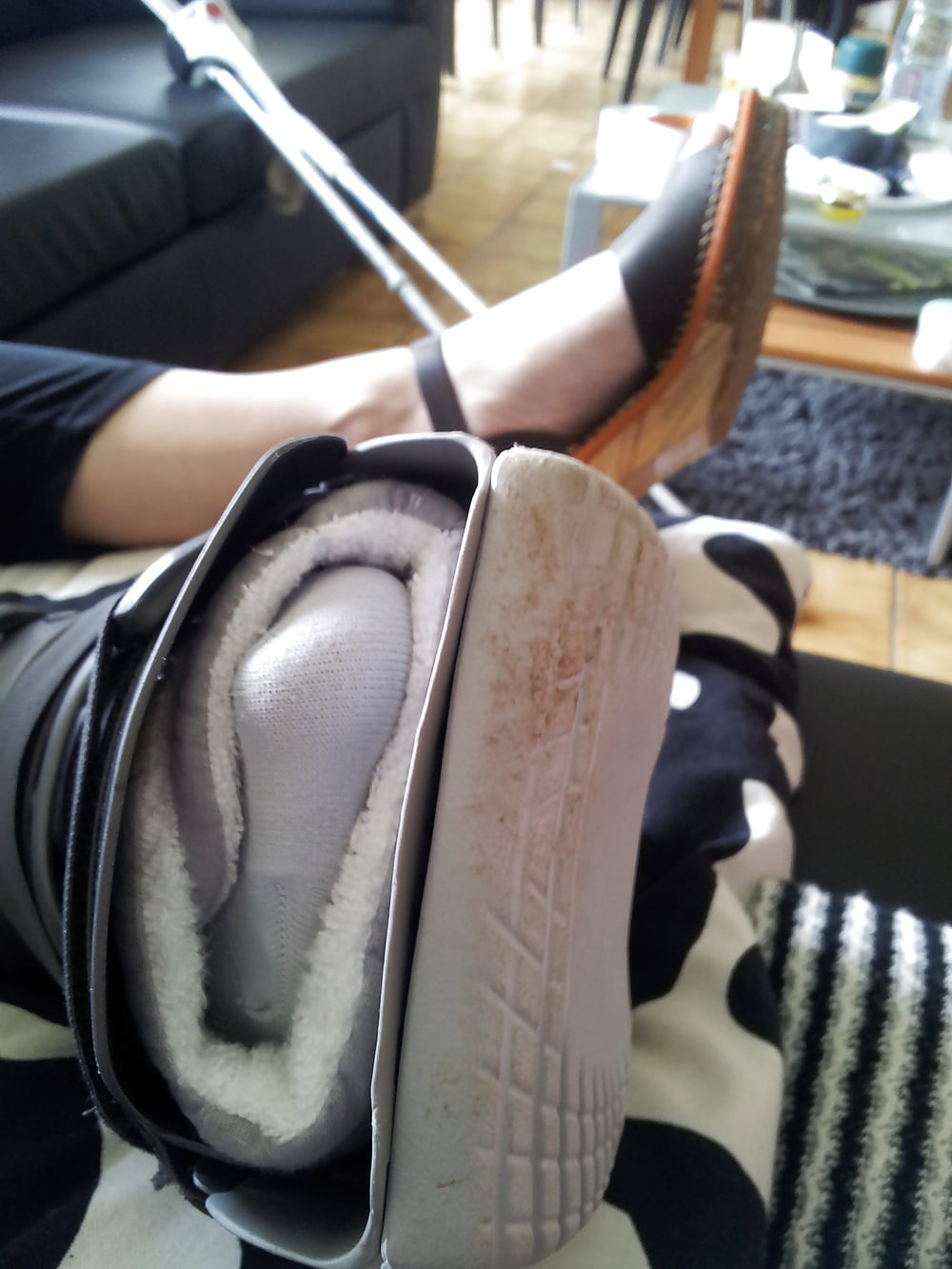 Broken foot but sexy woman