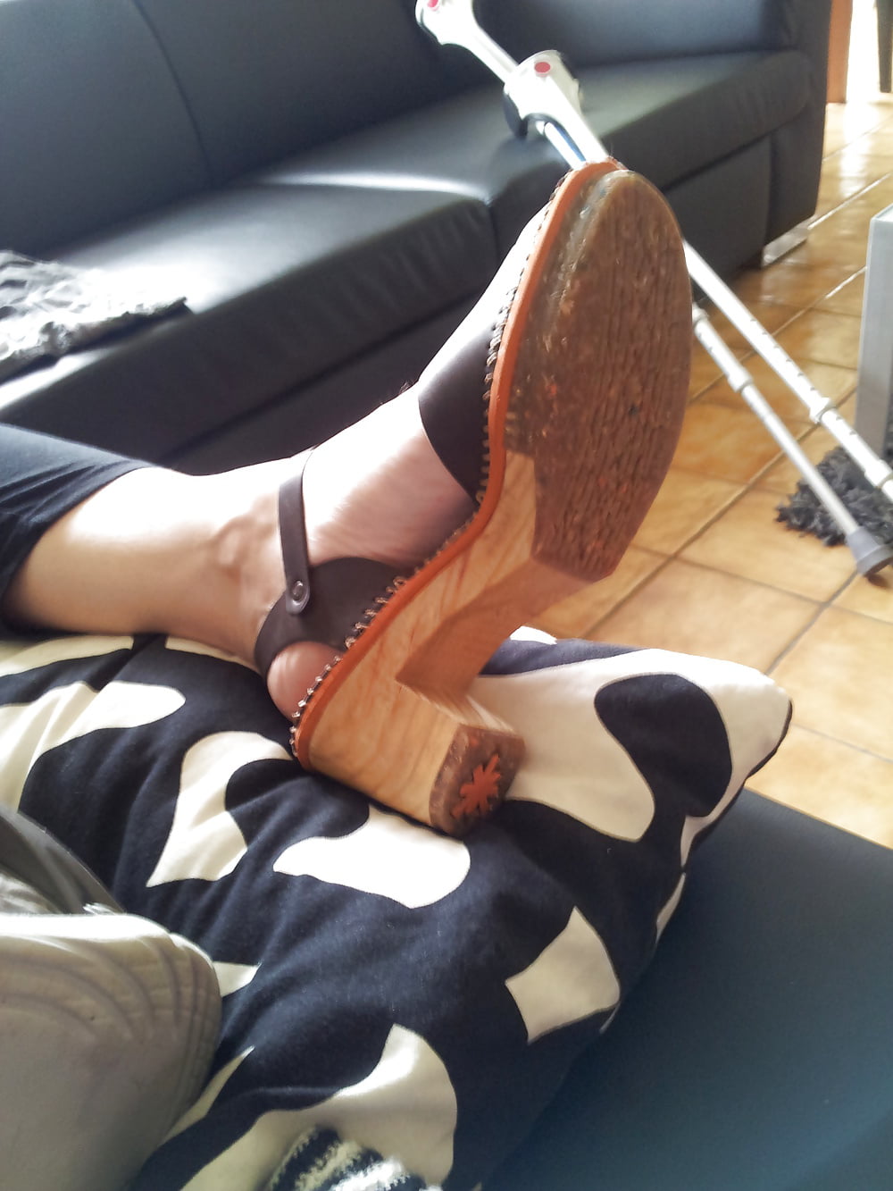 Broken foot but sexy woman