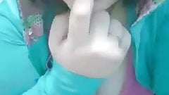 egyptian chubby girl show her big tits and play with them
