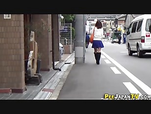 Japanese slut pee street