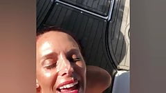 My wife blows her boss and gets a facial