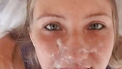 Blonde cum on face