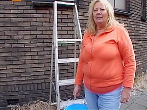 Dutch Blonde BBW Has Sex
