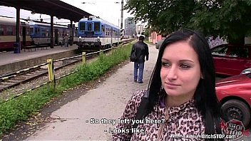 Busty Nikola fucked outdoor