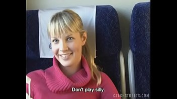 Czech streets Blonde girl in train
