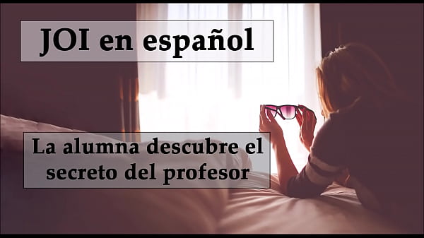 JOI español. Femdom anal, alumna encuentra el consolador de su profesor.