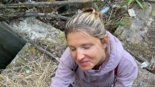 A refugee-girl was caught and fucked for illegal outdoor pissing! (Part 1)