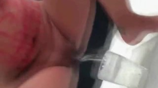 Brunette whore spanked and get to drink her piss