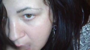 Smoking fetish slut sucks cock on skyprivate pov for cigarette money.