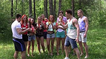Russian college party Outdoors