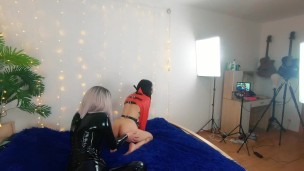 Lesbian Femdom, sex play and leather