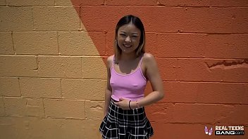 Sexy Petite Asian Gets Big White Dick